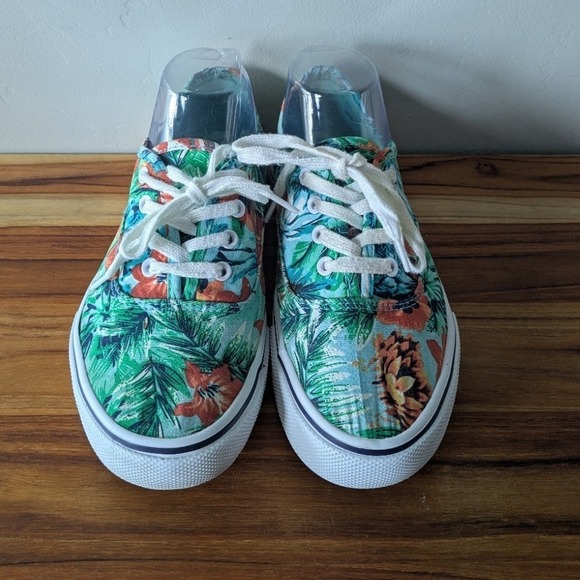 Airwalk Women's Tropical Floral Canvas Sneakers Size 7 Low Top Lace Up Shoes - Picture 7 of 9